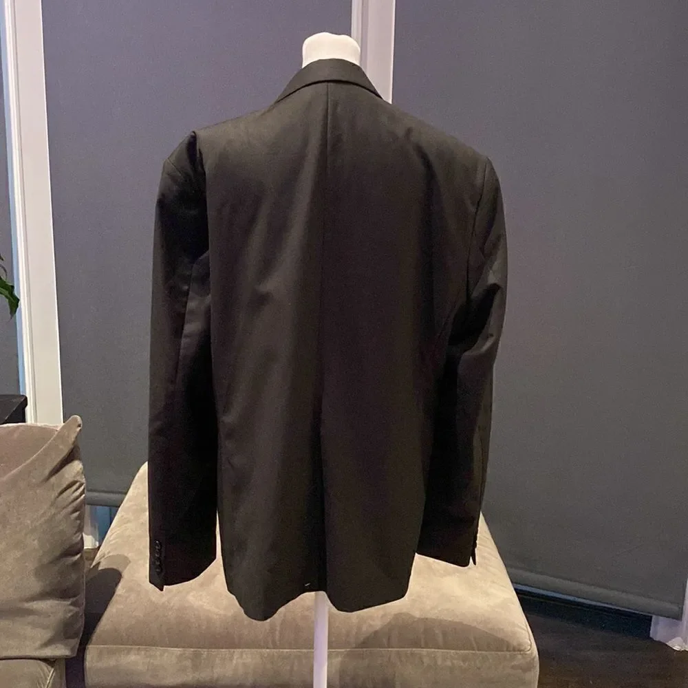 Men’s Mogu Black Suit Jacket Blazer One Button Notched Lapel Size 42 NWT